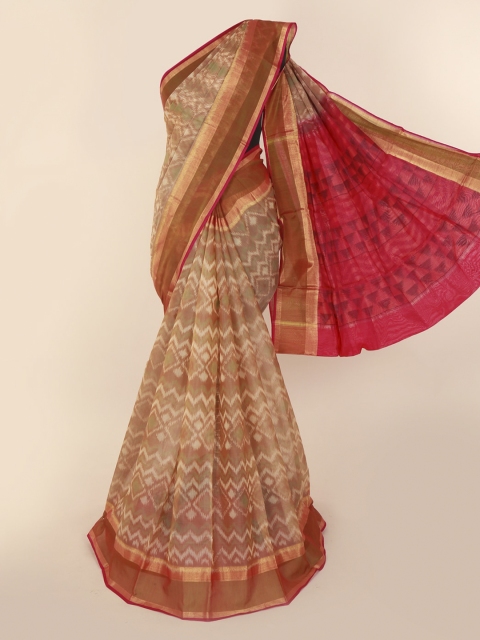 

Pothys Cream-Coloured Woven Design Silk Cotton Saree
