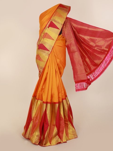 

Pothys Orange Pure Silk Woven Design Kanjeevaram Saree