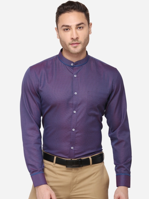 

Greenfibre Men Purple Slim Fit Self Design Formal Shirt