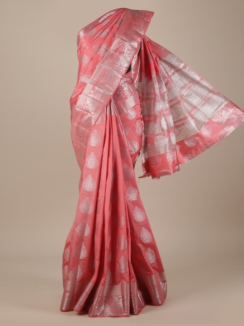 

Pothys Pink Woven Design Jute Silk Saree
