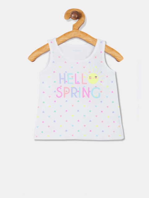 

The Childrens Place Girls White Printed Tank Top