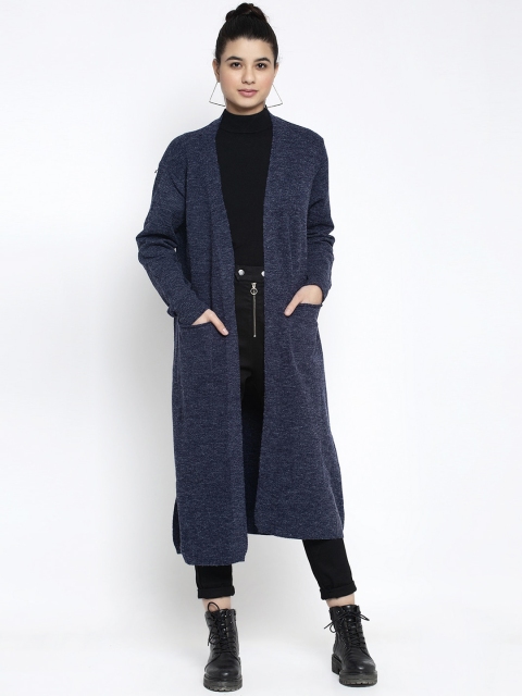 

Global Republic Women Blue Solid Longline Overcoat