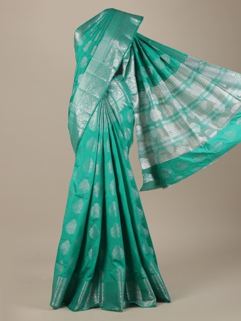 

Pothys Green Printed Jute Silk Saree