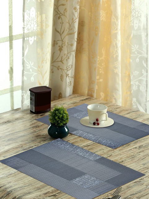 

OBSESSIONS Set Of 6 Grey Mazemat Patterned Vinyl Table Mats