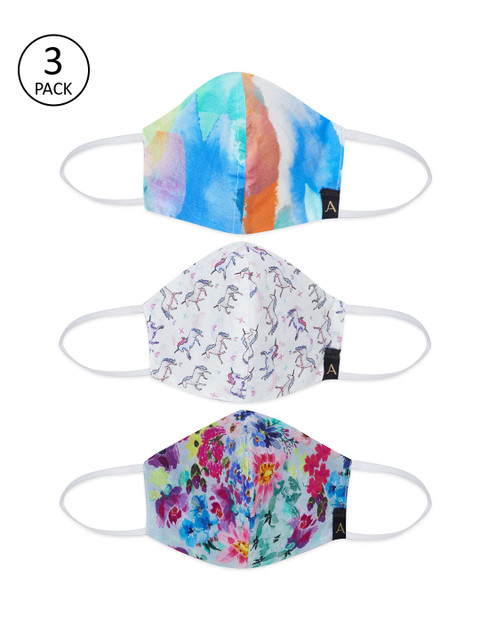 

Accessorize Women Pack of 3 2-Ply Anti-Pollution Reusable Cloth Masks, Multi