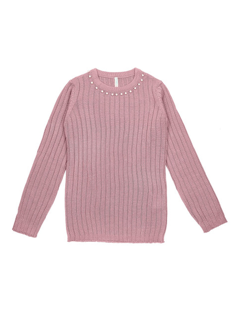

Pantaloons Junior Girls Pink Solid Pullover Sweater