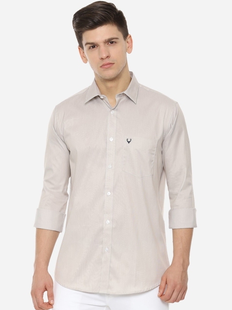 Allen Solly Men Beige Slim Fit Striped Casual Shirt