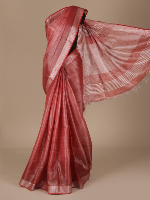 

Pothys Maroon Woven Design Pure Linen Saree