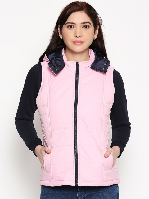 

People Women Pink Solid Padded Jacket