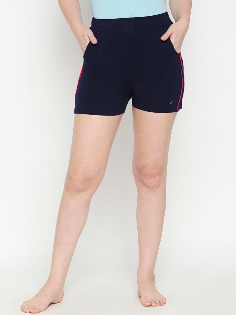 

XIN Women Navy Blue Solid Lounge Shorts ONO1407X