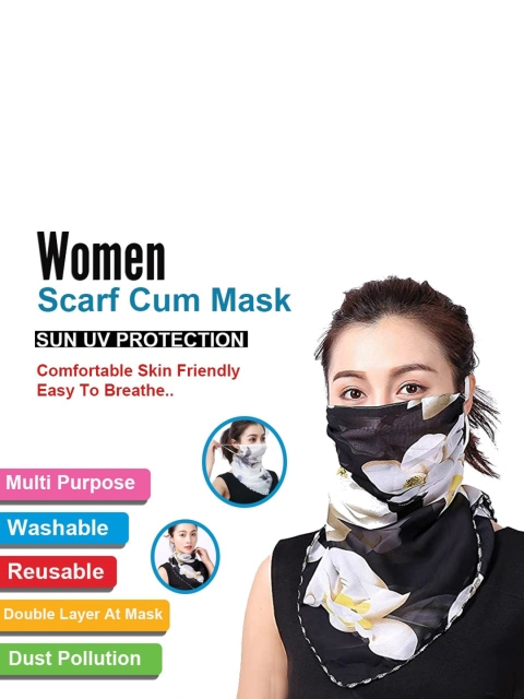 

CHROME & CORAL Women Pack Of 5 Assorted 2-Ply Reusable Scarf Masks