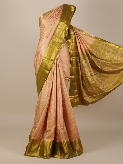 

Pothys Beige Printed Jute Silk Saree