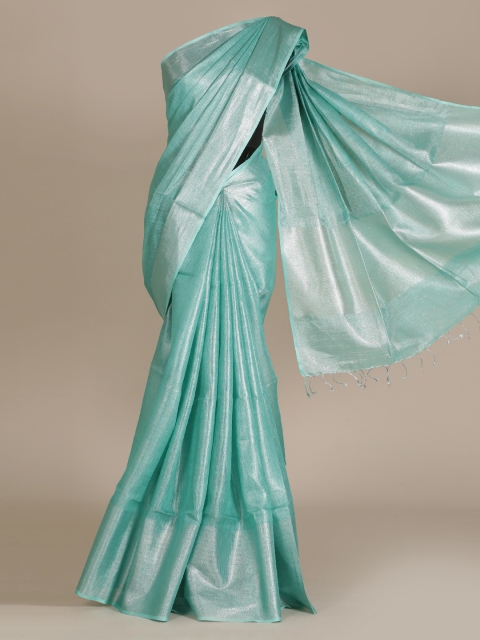 

Pothys Sea Green Solid Pure Linen Saree