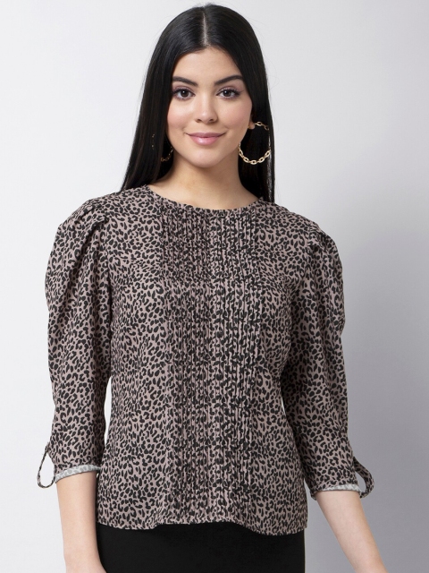 

FabAlley Women Beige Printed Top