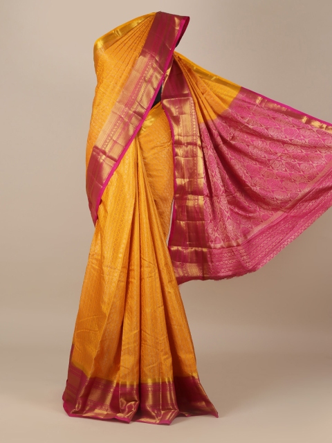 

Pothys Yellow Woven Design Jute Silk Saree