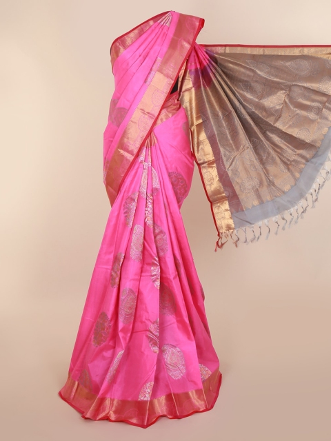 

Pothys Pink Pure Silk Woven Design Kanjeevaram Saree