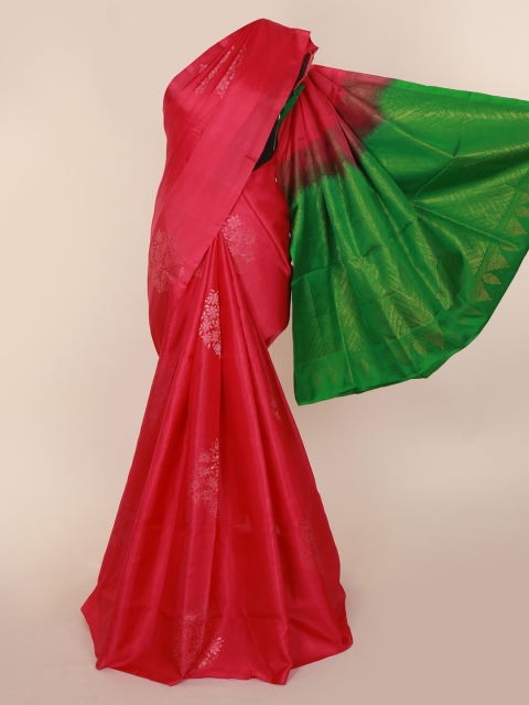 

Pothys Red & Green Pure Silk Woven Design Kanjeevaram Saree