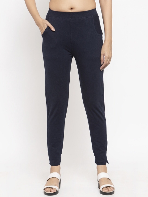 

NEUDIS Women Navy Blue Solid Skinny Fit Treggings