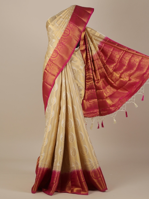 

Pothys Cream-Coloured Woven Design Saree