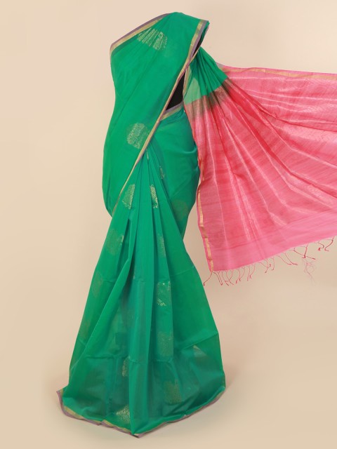 

Pothys Green Woven Design Silk Cotton Saree