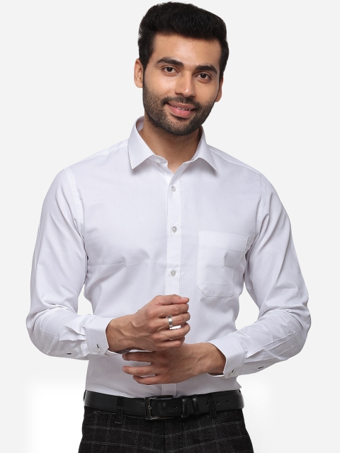 

Greenfibre Men White Slim Fit Self Design Formal Shirt