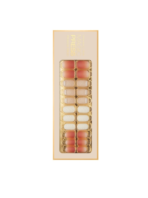 

Dashing Diva Peach & Off-White MAGICPRESS PEACH BLUR Artificial Nails