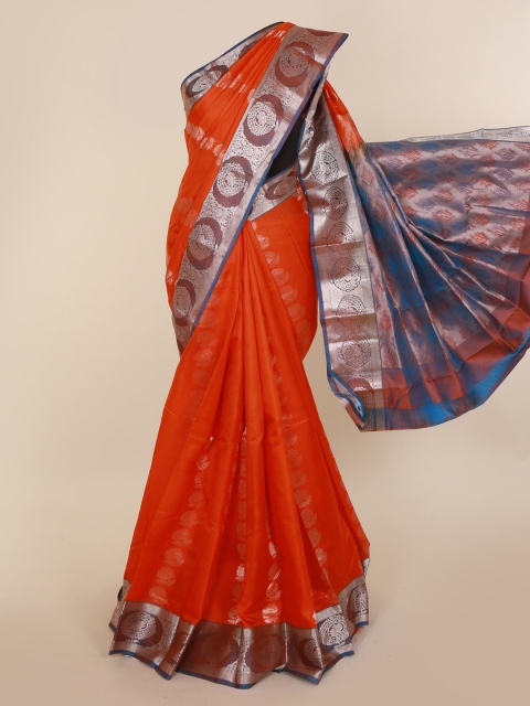 

Pothys Orange Pure Silk Woven Design Kanjeevaram Saree