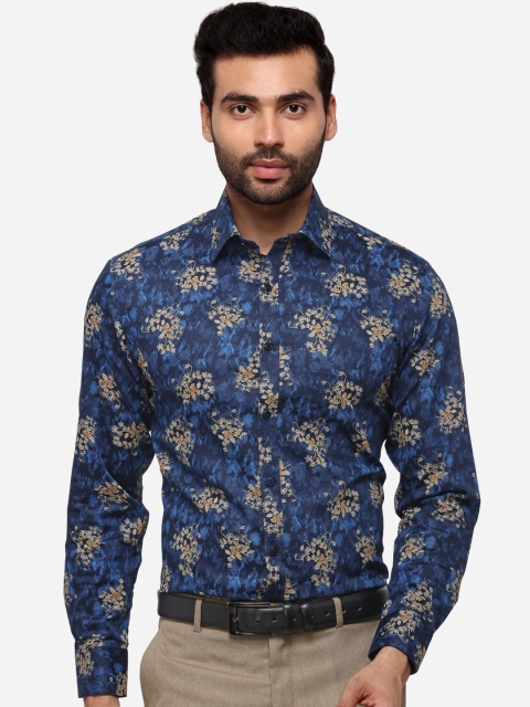 

Greenfibre Men Blue & Beige Slim Fit Printed Formal Shirt