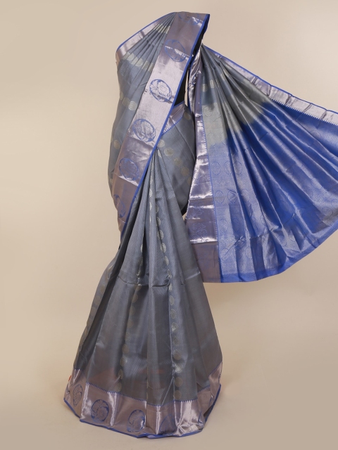 

Pothys Grey Pure Silk Woven Design Kanjeevaram Saree