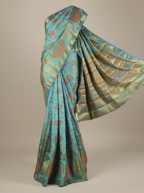 

Pothys Turquoise Blue Woven Design Saree