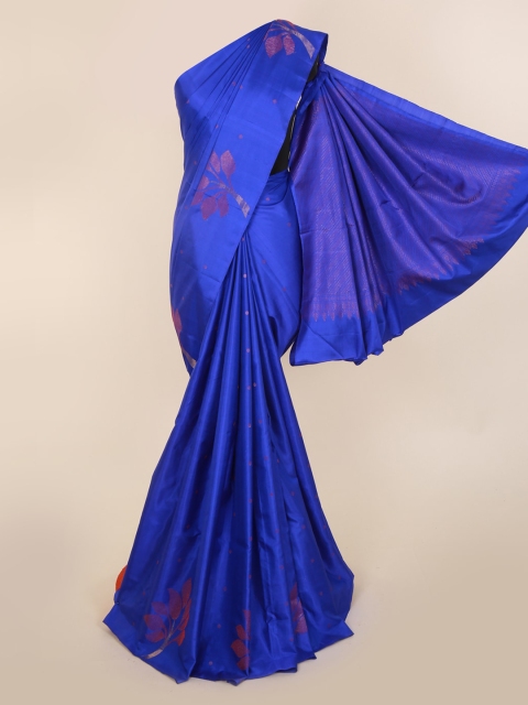 

Pothys Blue Pure Silk Woven Design Kanjeevaram Saree