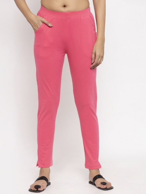 

NEUDIS Women Pink Solid Skinny-Fit Treggings