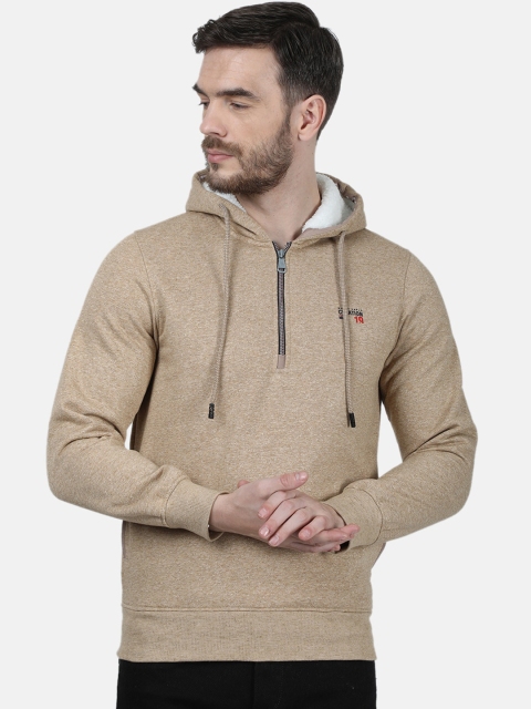 

Monte Carlo Men Beige Solid Hooded Sweatshirt