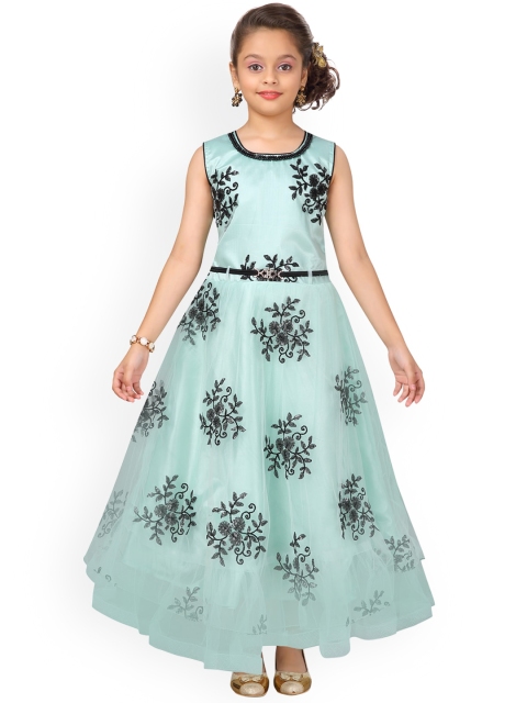 

Aarika Girls Sea Green Embellished Maxi Dress