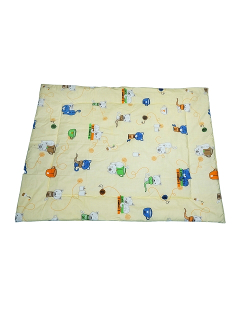 

mittenbooty Kids Yellow & Blue Printed 150 GSM AC Room Baby Quilt