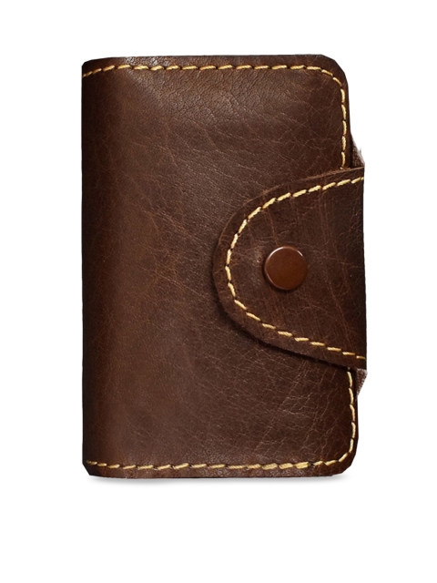 

ABYS Unisex Coffee Brown & Tan Brown Genuine Leather Accessory Gift Set