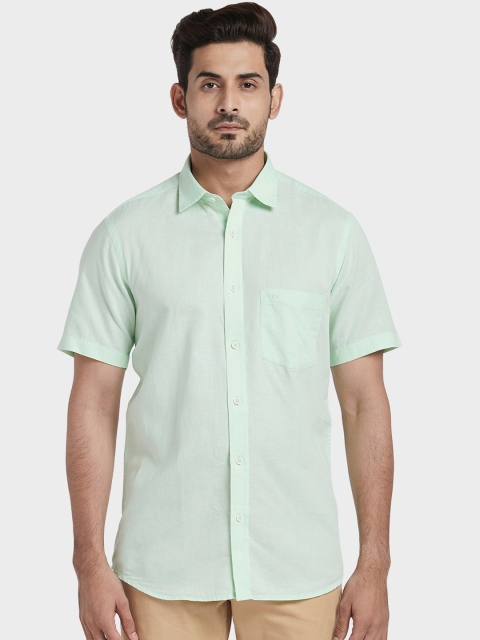 

ColorPlus Men Sea Green Tailored Fit Solid Casual Shirt