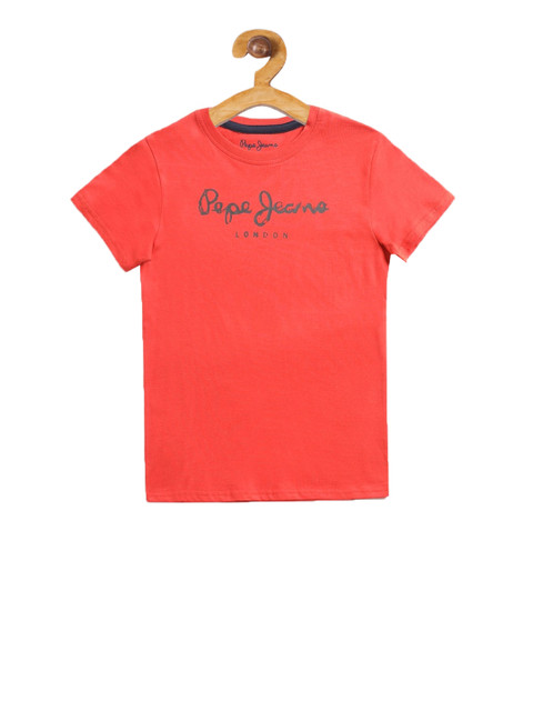 

Pepe Jeans Boys Red Brand Logo Printed Round Neck T-shirt