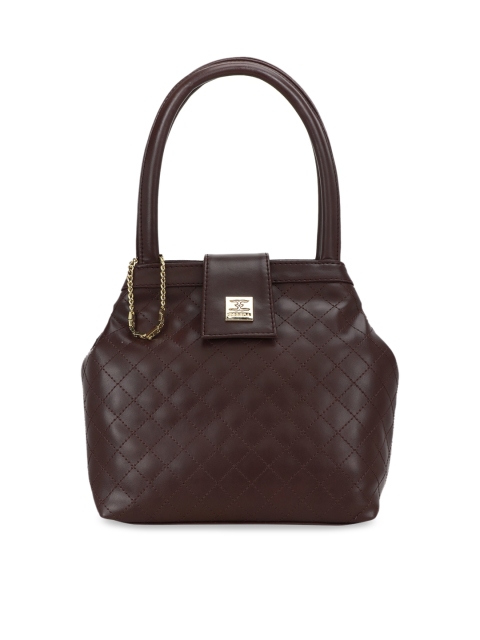 ESBEDA Brown Self Design Handheld Bag