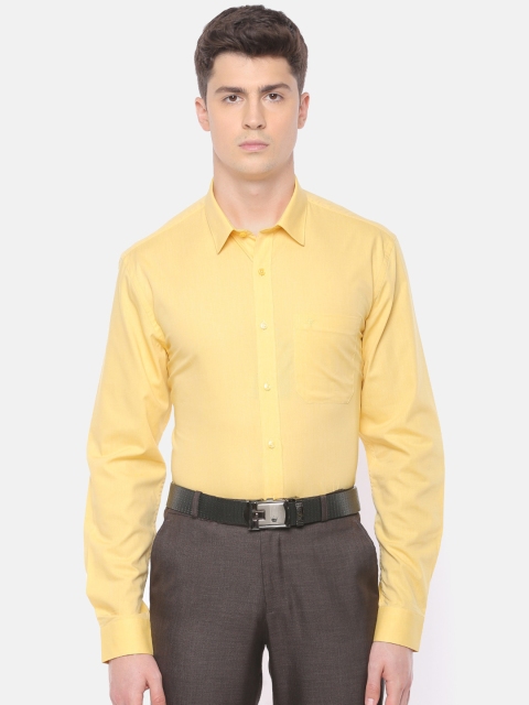 

RAMRAJ COTTON Men Yellow Slim Fit Solid Formal Shirt