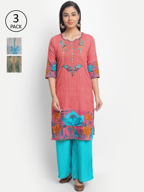 

7Threads Women Multicoloured Printed Straight Kurta, Multi
