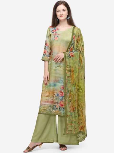 

Stylee LIFESTYLE Women Green Unstitched Dress Material