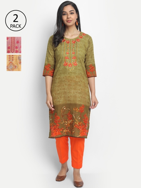 

7Threads Women Multicoloured Printed Straight Kurta, Multi