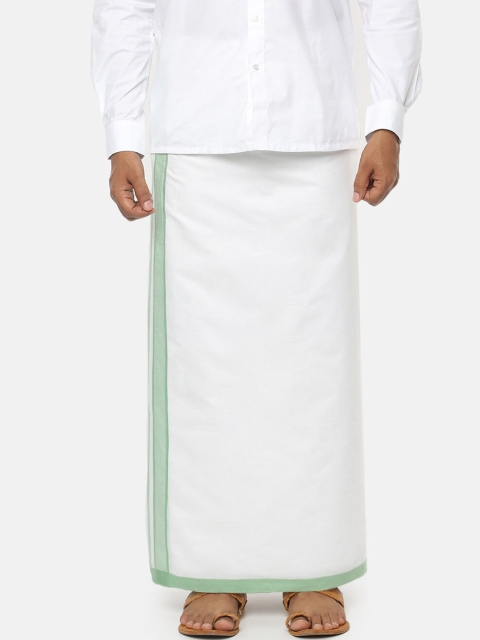 

RAMRAJ COTTON Men White Solid Dhoti