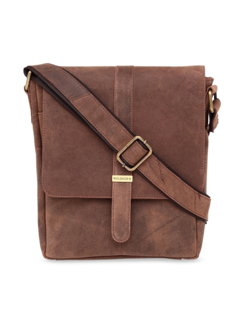 

WildHorn Men Brown Solid Genuine Leather Messenger Bag