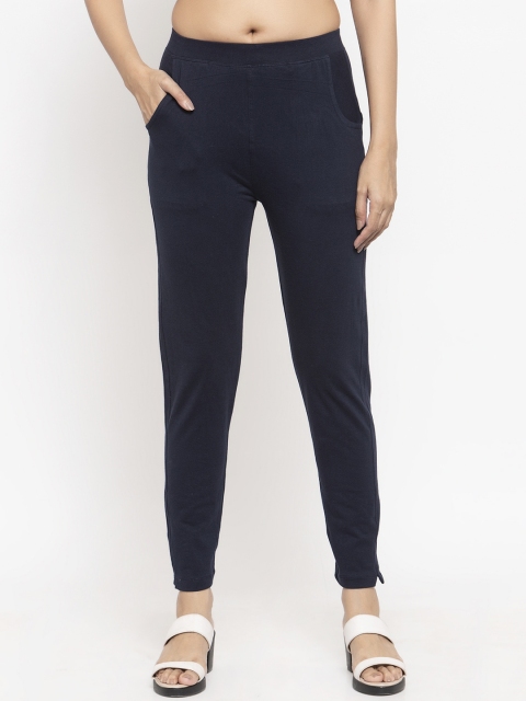 

NEUDIS Women Navy Blue Solid Ankle-Length Skinny-Fit Treggings