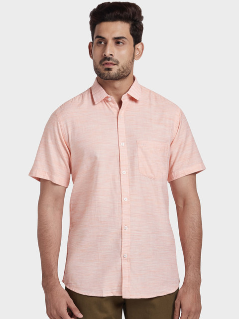 

ColorPlus Men Orange Tailored Fit Solid Casual Shirt