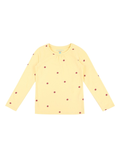 

Pantaloons Junior Girls Yellow Floral Printed Round Neck T-shirt