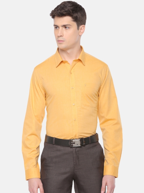 

RAMRAJ COTTON Men Yellow Slim Fit Solid Formal Shirt