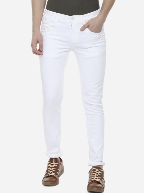 

V Dot Men White Slim Fit Mid-Rise Clean Look Jeans